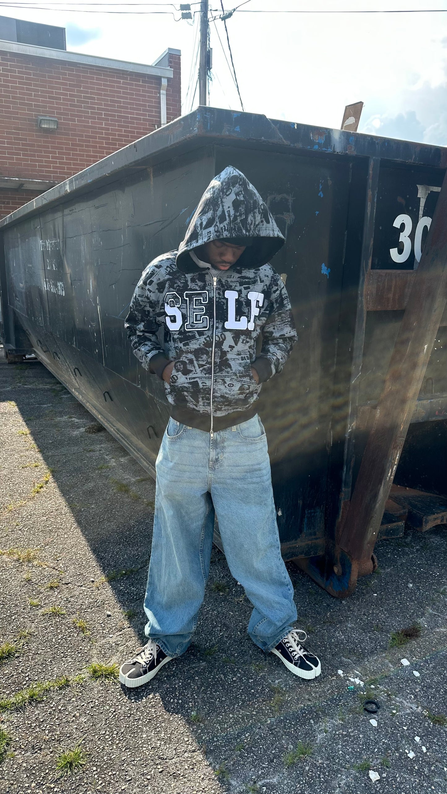 Foreign Money Zip Up Black